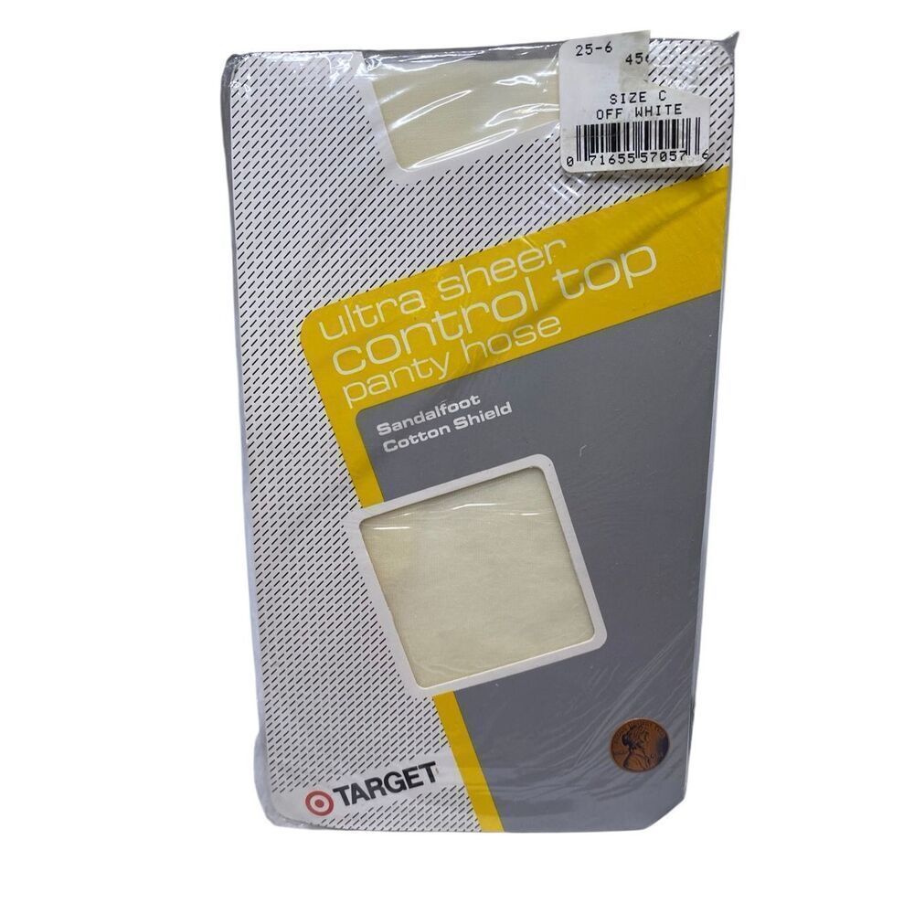 Target Ultra Sheer Control Top Pantyhose Off White Size C Sandalfoot Cotton